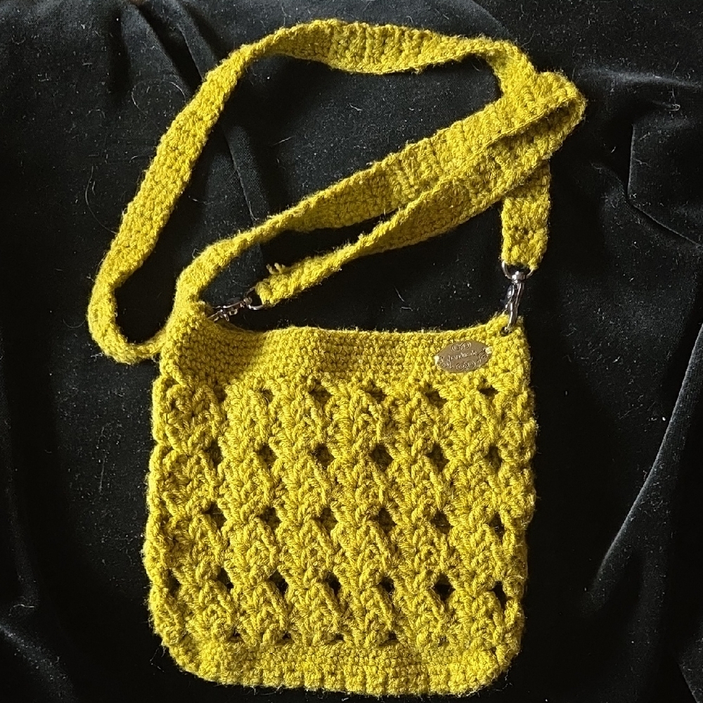 Handcrafted Mustard Yellow Crochet Shoulder Bag